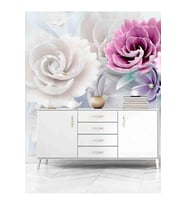 Dreamwall 3 Boyutlu Çiçekler Desenli Silinebilir Sağlıklı Tekstil Duvar Kağıdı (Çok Renkli)