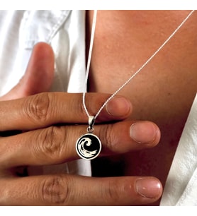 Gümüş Dalga Figürlü Kolye 925 Ayar Gümüş Dalga Model Unisex Kolye