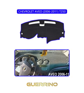 CHEVROLET AVEO 2006-2011 T250TORPİDO KORUMA HALISI MAVİ KENAR