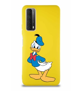 Huawei P Smart 2021 Soft Premier Kapak Donald Duck-D Tasarımlı Silikon Kılıf - Sarı (Şeffaf)