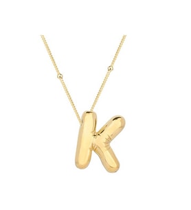 Gümüş Gold Balon K Harfi Kadın Kolye CSR2185068