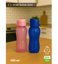 2'li Set BPA Free 400 ml Su Şişesi – Kokusuz, Akıtmaz, PP-5, Spor ve Okul Suluk