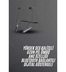 100 Saat Bluetooth Kulaklık Dijital Göstergeli ANC Özelliği Kablolu