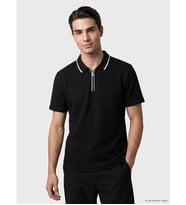 LCWAIKIKI Classic Siyah Polo Yaka Dokulu Erkek Tişört