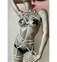Beyaz Elastik Fantazi Jartiyer Harness