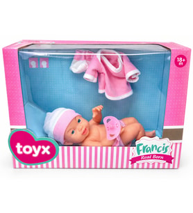 Toyx Pembe Yenidoğan Bebek Oyuncak Seti – Bezli, Giydirilebilir, Kıyafetli Oyuncak Bebek 3+ Yaş