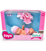 Toyx Pembe Yenidoğan Bebek Oyuncak Seti – Bezli, Giydirilebilir, Kıyafetli Oyuncak Bebek 3+ Yaş