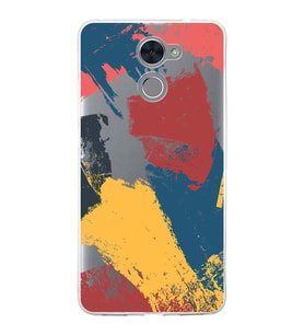 Huawei Y7 Prime Uyumlu Kapak Brush Stroke Tasarımlı Şeffaf Silikon Kılıf