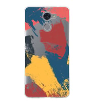 Huawei Y7 Prime Uyumlu Kapak Brush Stroke Tasarımlı Şeffaf Silikon Kılıf