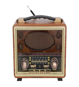 M-2027BT Gerçek Ahşap Eskitme Kaplama Radyo Fm Am Sw USB Tf Aux Destekli Bluetooth Hoparlör