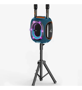 M424 Premium Çift Mikrofonlu 300W Ekstra Bas Bluetooth Hoparlör (Mavi)