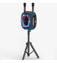 M424 Premium Çift Mikrofonlu 300W Ekstra Bas Bluetooth Hoparlör (Mavi)