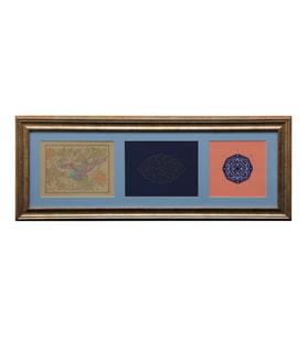 e38 EL İŞÇİLİĞİ ÜÇLÜ TEZHİP TABLO 35 * 91 cm - 1667