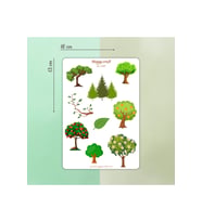 Yeşil Ağaçlar Temalı Sticker Set 9 parça