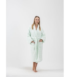 Wellsoft Şalyaka Bornoz Mint Yeşili Peluş Sabahlık Welsoft Bornoz S/M