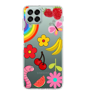 PrintiFy Samsung Galaxy M33 ile Uyumlu 1mm Slim Fit Water Color 5 Baskılı Şeffaf  Kılıf