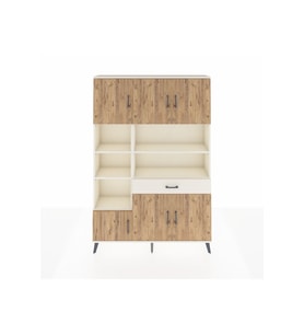 Arges Dolap 10 Raflı Tek Çekmeceli 6 Kapaklı 132x30x195 Aytaşı-Çam/Aytaşı