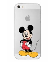 Apple iPhone 5S Uyumlu Kapak Mickey Mouse Tasarımlı Şeffaf Silikon Kılıf