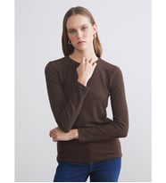 LCW EVERYDAY Kahverengi Bisiklet Yaka Kadın Body
