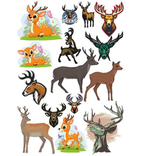 Geyik Sticker Set-2 17 Parça Telefon, Tablet, Defter, Laptop Sticker