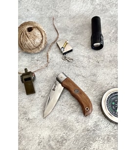 Isme Özel Ay Yıldız Kamp Çakı Outdoor Katlanabilir Bıçak 21 Cm (Krem)