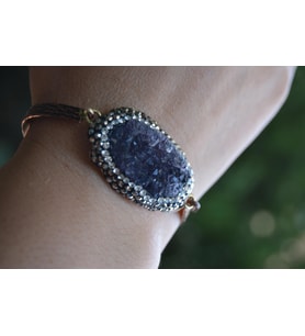 STONEAGE JEWELLERY El Yapımı Ametist Doğal Taş Bileklik