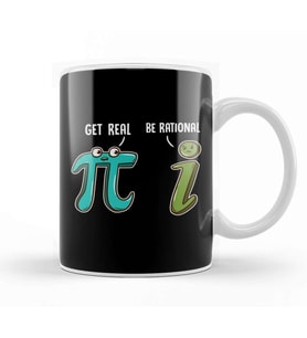 Be Rational Get Real Funny Math Joke Stats Pun Kupa Bardak Porselen