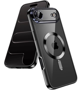 Apple iPhone 17 AiR Kılıf Kamera Lens Korumalı Renkli Magsafe Şeffaf Silikon Siyah