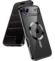 Apple iPhone 17 AiR Kılıf Kamera Lens Korumalı Renkli Magsafe Şeffaf Silikon Siyah