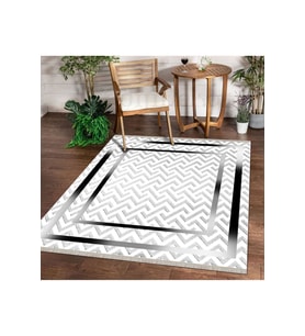 Dijidekor Halı Gri K0470 Yıkanabilir Saçaklı İnce Yolluk Kilim Salon Halısı Modelleri (Açık Gri)