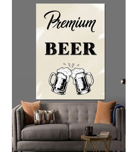 Premium Bira Reklam Posteri Dekoratif Kanvas - Mdf Ahşap Tablo