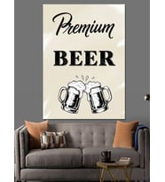 Premium Bira Reklam Posteri Dekoratif Kanvas - Mdf Ahşap Tablo