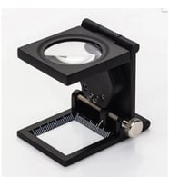 28x28 Mm Katlanır Sayaçlı Metal Lüp 2 LED Işıklı Büyüteç Tekstil TH-9005A