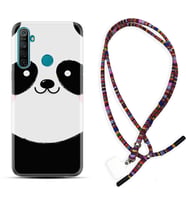 Realme 5i 5 Pro 6i 7 Pro 8 Kılıf Boyun Asklı Rasta Silikon Sevimli Panda 1794