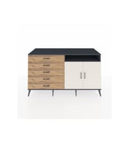 Kronos Konsol 2 Raflı 5 Çekmeceli 2 Kapaklı 176x59x99 Antrasit-Aytaşı/Çam