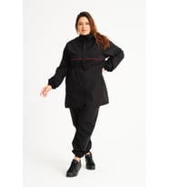 Fitblue Termal kemerli Tunik model termal sauna eşofman takımı alt-üst takım (Siyah)