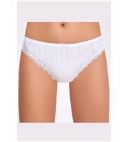 İlke Kadın Jakarlı (Transferli Rİbana) Dantelli Bikini 273 - 12 Adet (Beyaz)