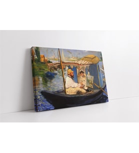 Monet Teknede Resim Yapıyor Manet Kanvas Tablo