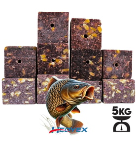 Hedyex 5Kg Sazan Küspesi Delikli Küp Çilekli Mısır Küspesi Kare