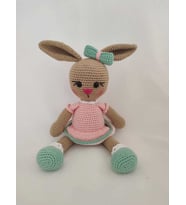 Şık Elbiseli Tavşan Uyku Arkadaşı Amigurumi Organik Oyuncak