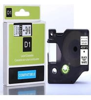 PUUN®Dymo D1 40913 S0720680 9 mm x 7 mt Muadil Beyaz Etikete Siyah Yazı Şerit Etiket Kaseti (Çok Renkli)