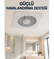 Dekoratif Banyo ve Mutfak Aspiratörü 150 mm 20,8 x 20,8 cm 20 W Havalandırma Fanı