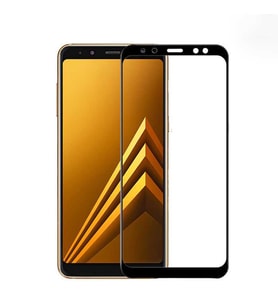 Samsung Galaxy J6 Plus Ekran Koruyucu Full Tam Kaplayan Kavisli Tempered Cam (Siyah)