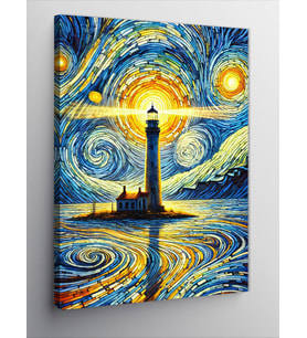 Kanvas Tablo Van Gogh Stili Deniz Feneri