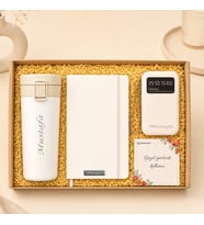 Kişiye Özel İsim Baskılı Premium Ofis Hediye Seti Termos Defter ve 10000 mAh Powerbank Hediye Kutusu