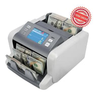 Ofis Tipi 6 Ülke Para Birimi TL, USD, EURO, GBP, CHF, RUB Karışık Para Sayma Makinesi (Müşteri Ekranı Hediyeli)