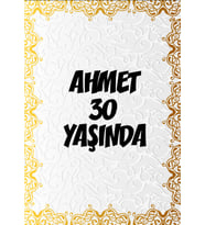 Beyaz Desenler Klasik Temalı Doğuım Günü Afişi -2 35X50 cm