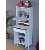 Eliusta Solaira 60 cm Genişlik Kapaklı Mutfak Dolabı 4 Kapaklı, Çekmeceli Çok Amaçlı Mutfak/Banyo Dolabı (Beyaz)