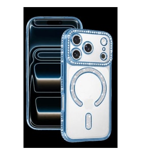 Newface İphone 18 Pro Max Joke Simli Magneticsafe Kılıf - Sierra Blue