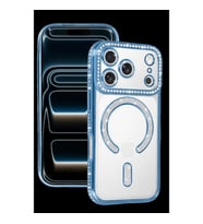 Newface İphone 18 Pro Max Joke Simli Magneticsafe Kılıf - Sierra Blue